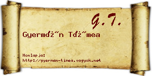 Gyermán Tímea névjegykártya